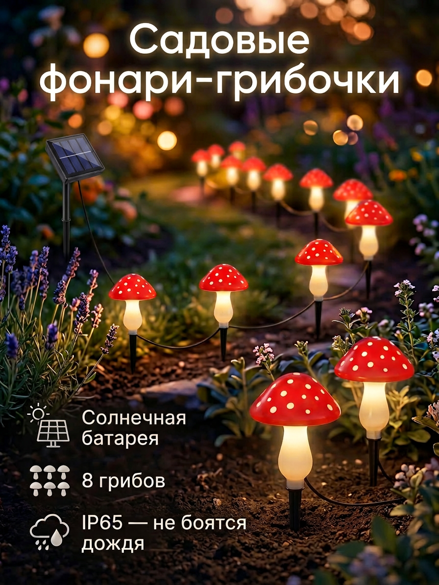 Уличный светильник в виде гирлянды 8 шт