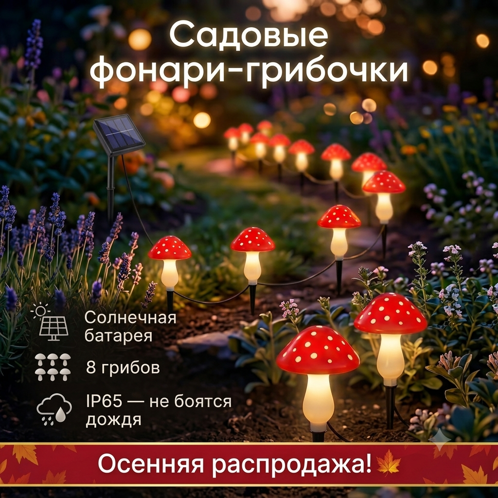 Гирлянда грибочки